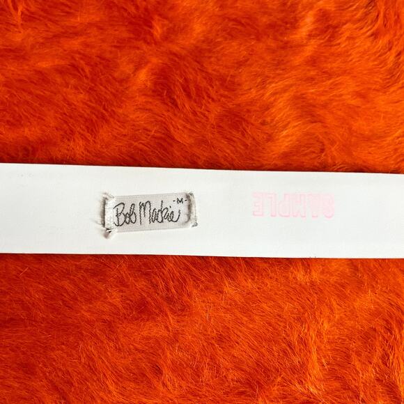 Vintage 80s Bob Mackie Leather Belt | White Gold Triangle Statement | 29–31” main image 5